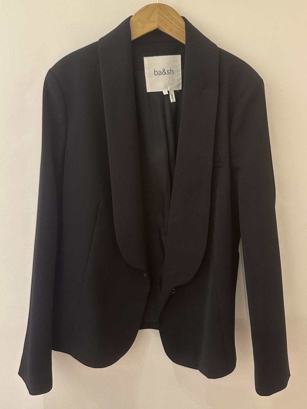 ba&sh Black Shawl-Collar Blazer Large